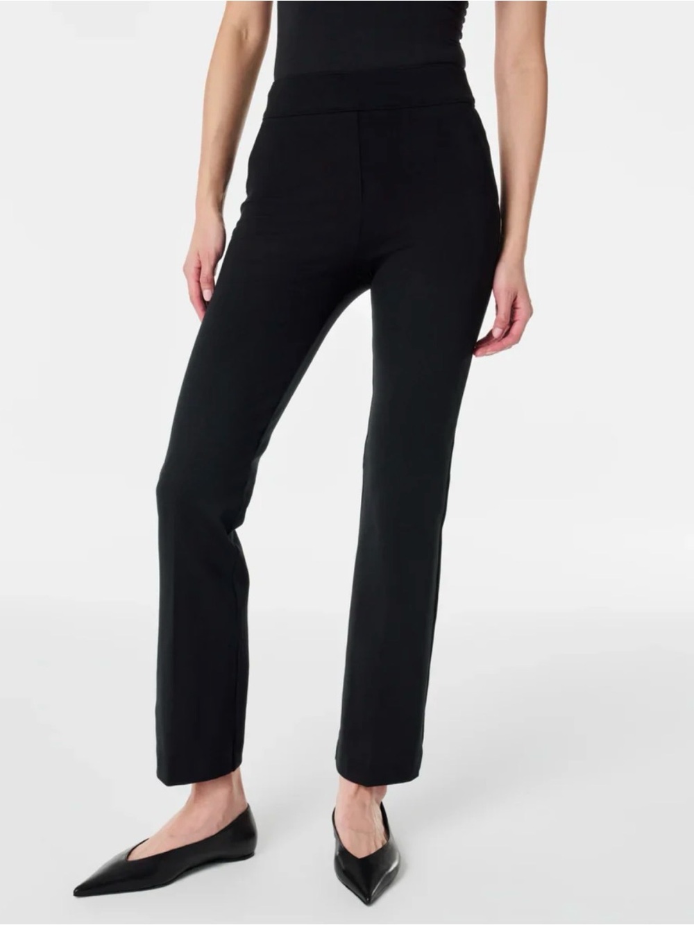 Spanx Women’s Black Polished Kick Flare Pull-On Dress Pants